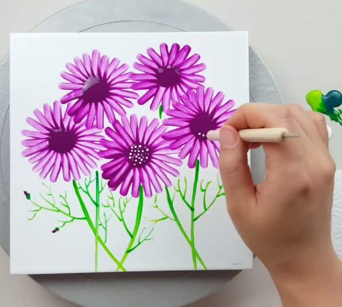 Beginner-Friendly Cosmos Flower Acrylic Painting Technique