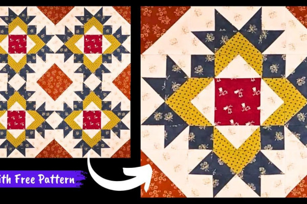 How to Make a Thistle Flower Quilt Block (with Free Pattern)