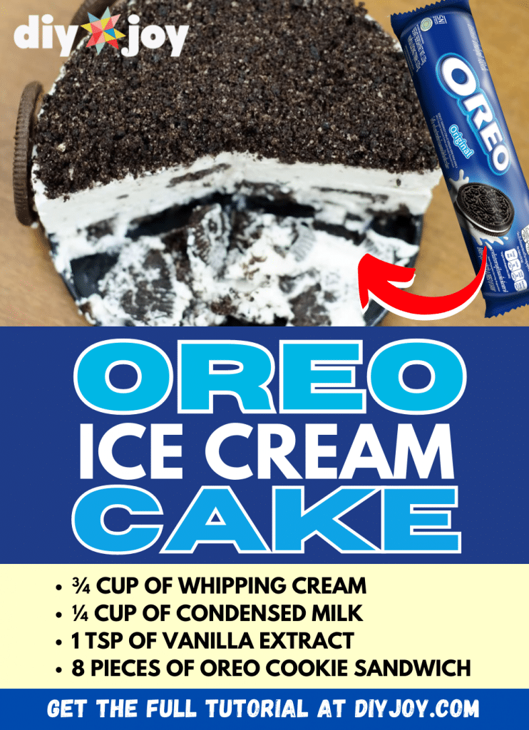 Easy 4 Ingredient Oreo Ice Cream Cake Recipe 