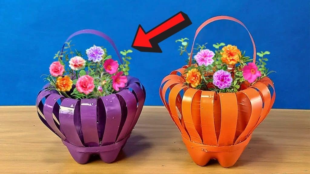 Transform Plastic Bottles into Flower Baskets