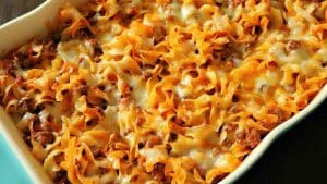 Cheesy Ground Beef Noodle Casserole