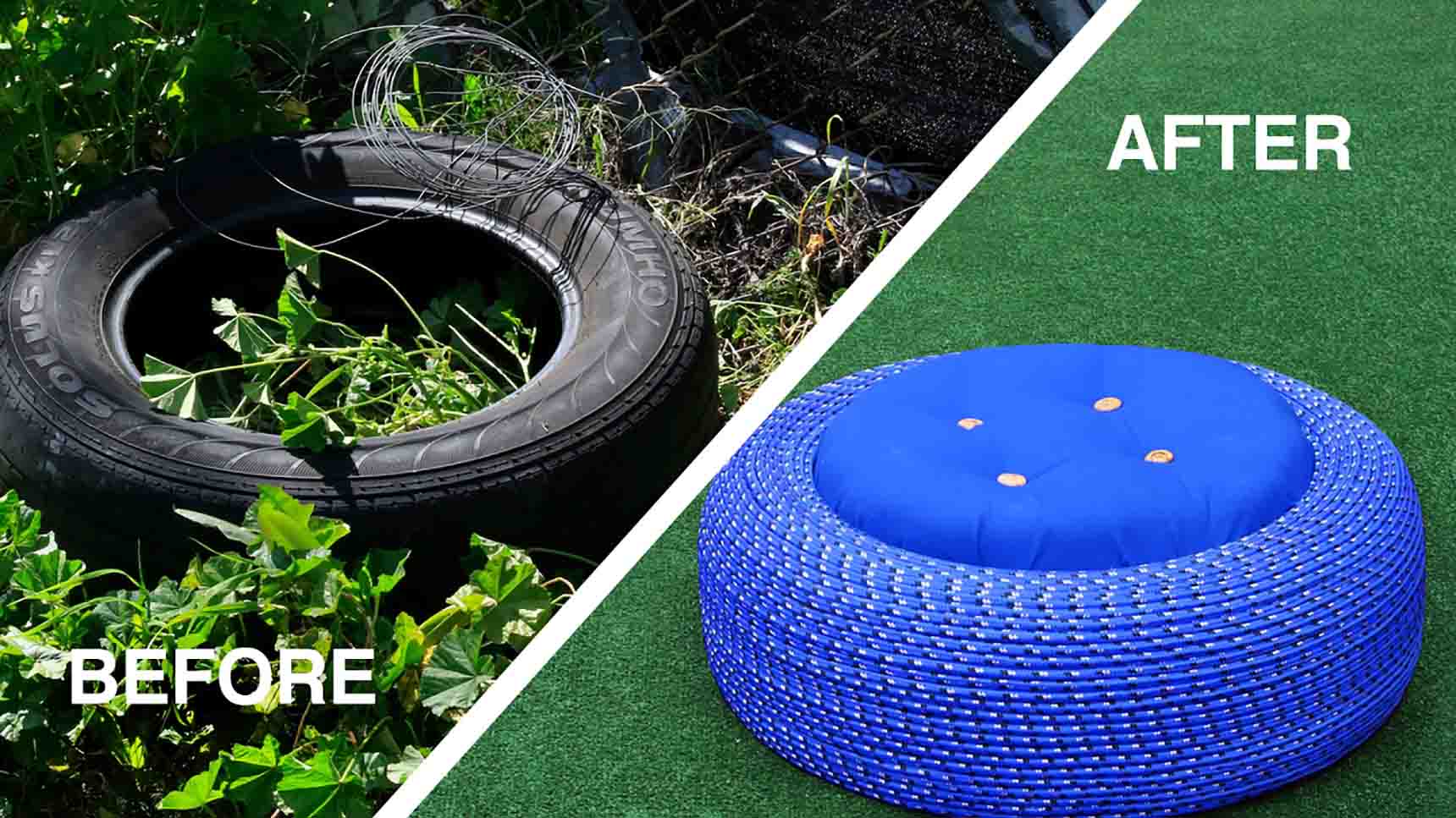 DIY Easy Outdoor Tire Seats Tutorial | DIY Joy Projects and Crafts Ideas