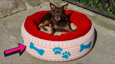 DIY Pet Bed Using an Old Tire Tutorial | DIY Joy Projects and Crafts Ideas