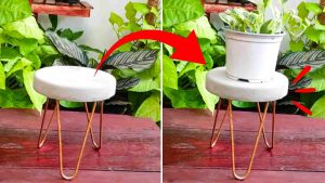 DIY Plant Stand Using Old Hangers Tutorial