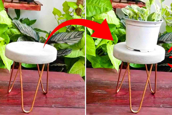 DIY Plant Stand Using Old Hangers Tutorial