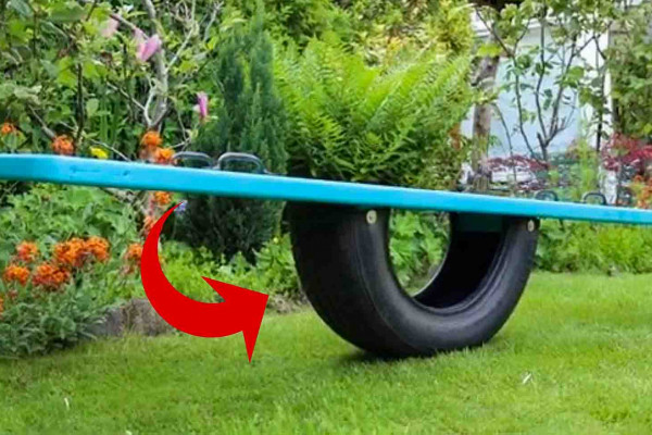 DIY Seesaw Using An Old Tire Tutorial
