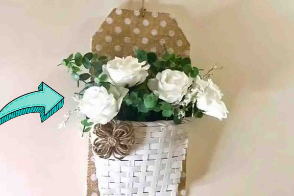 Dollar Tree DIY Floral Basket Hanger Tutorial