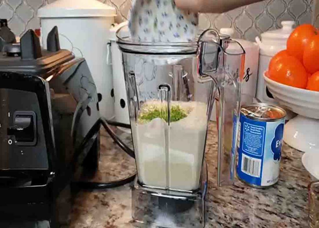 Making the cream mixture for the lime icebox recipe