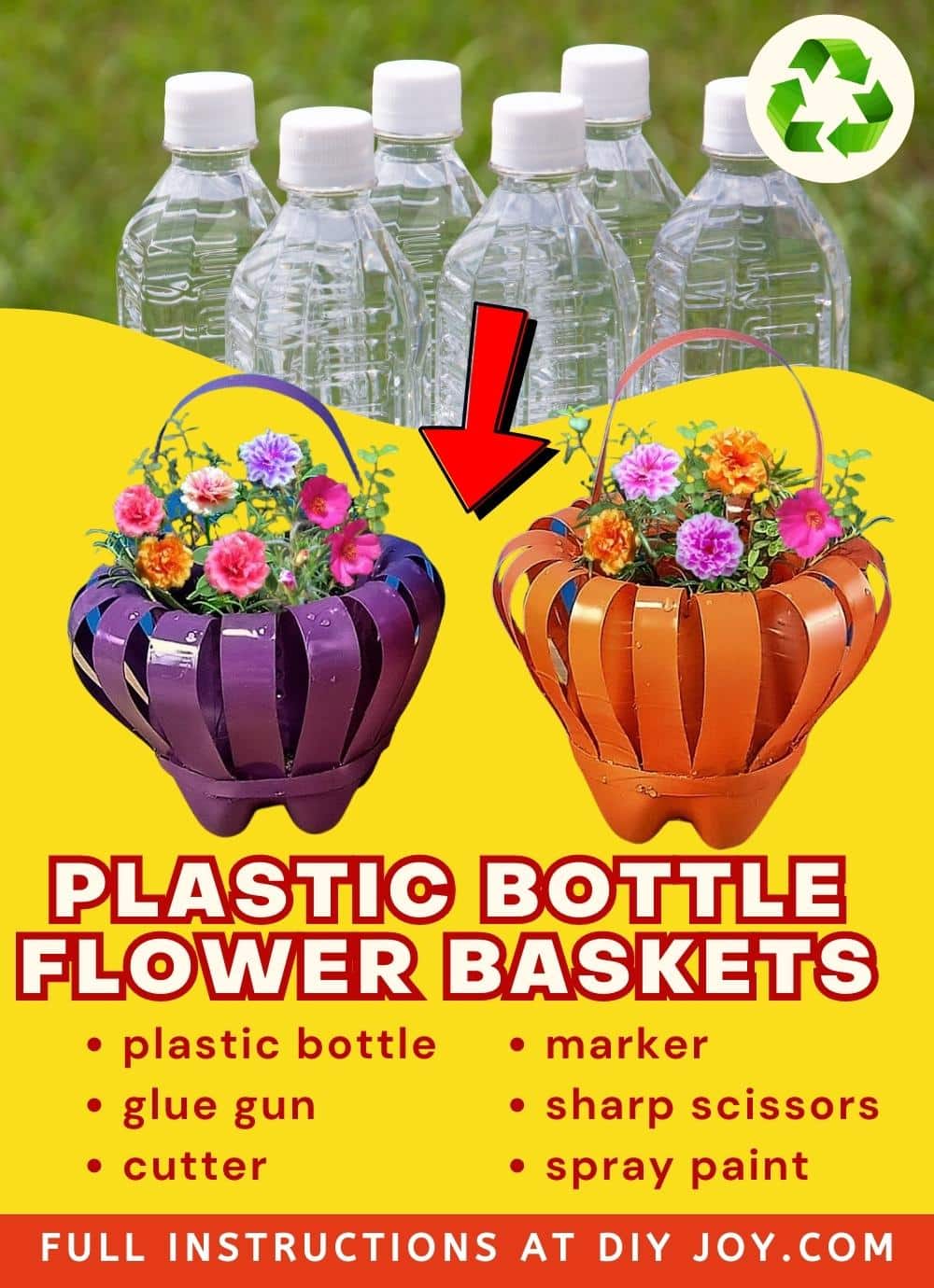 Plastic Bottle Flower Baskets