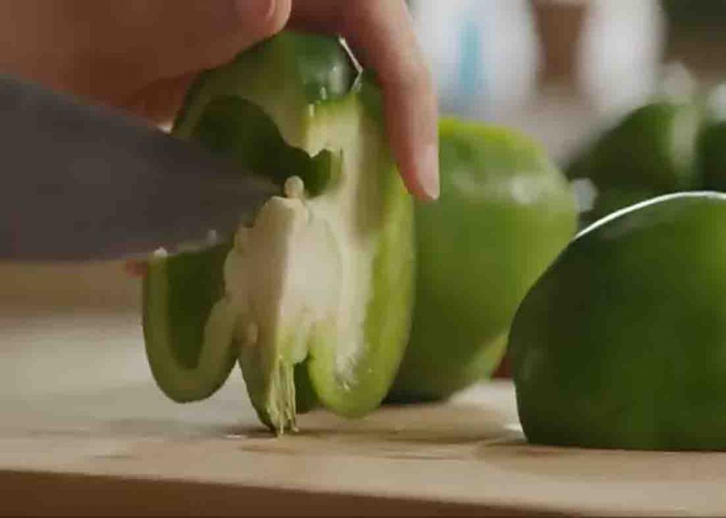 Chopping the veggies for the spaghetti sauce recipe