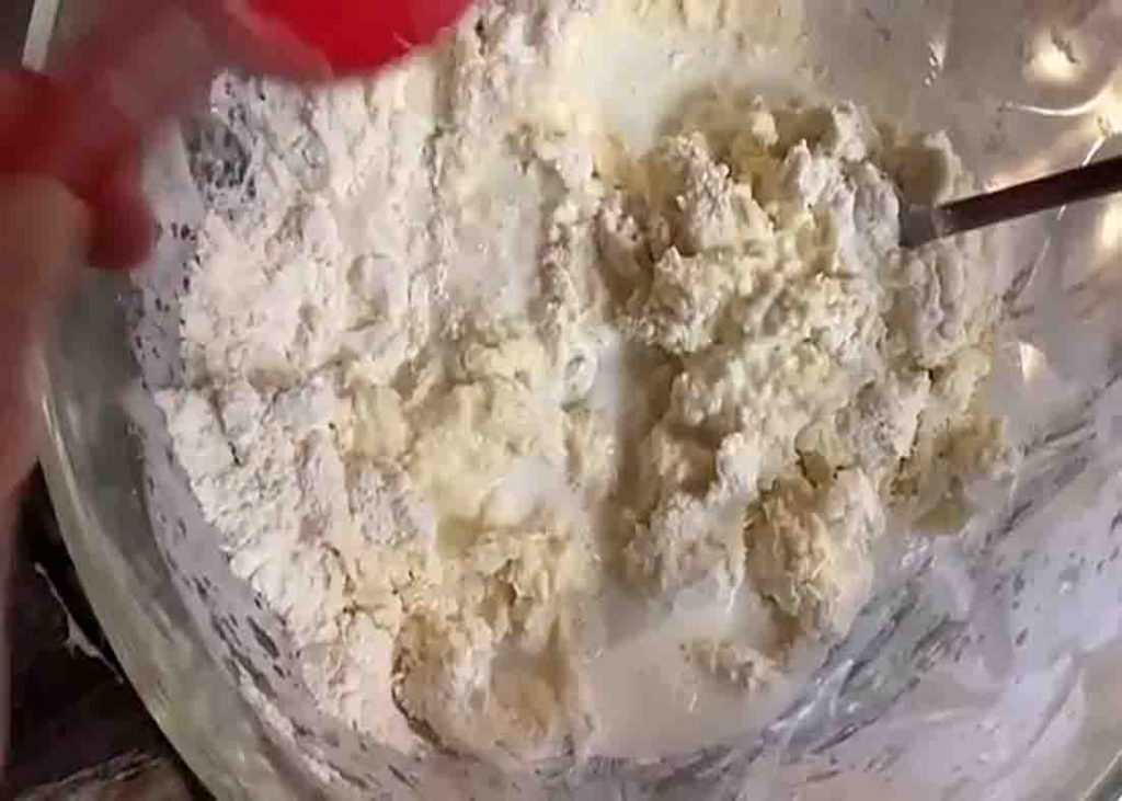 Mixing all the ingredients for the mayo rolls