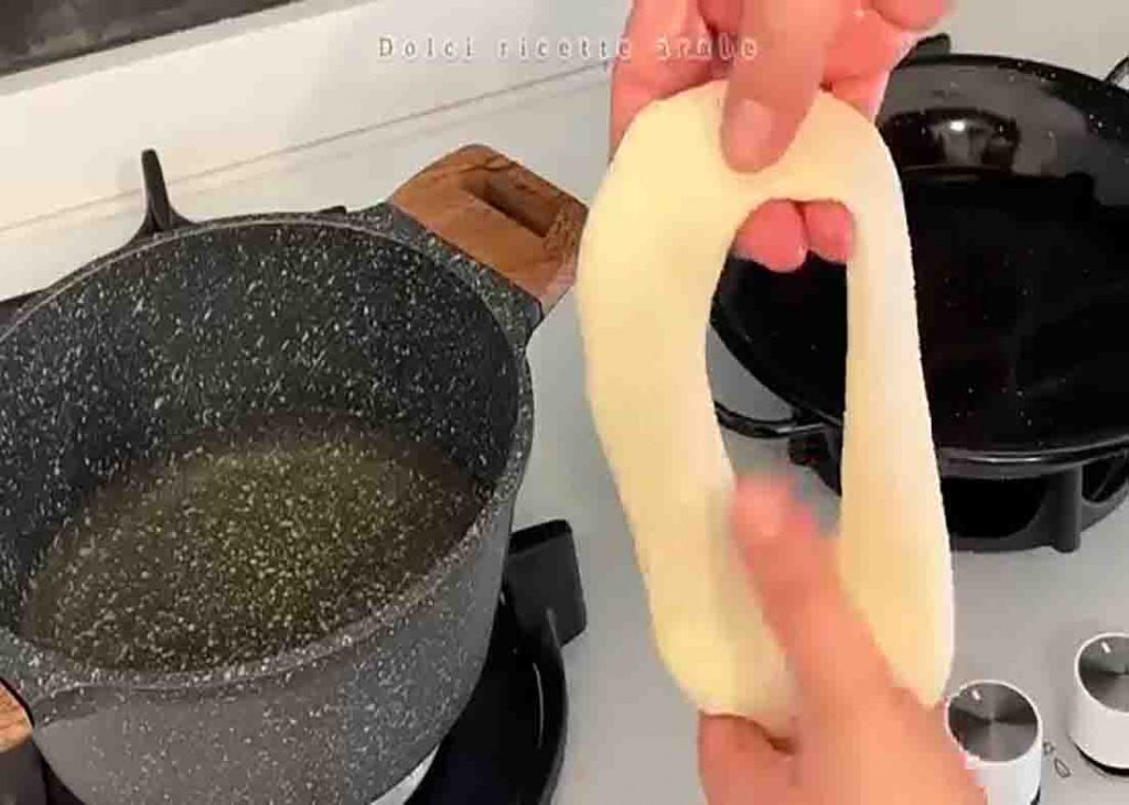 Deep frying the flaky bread