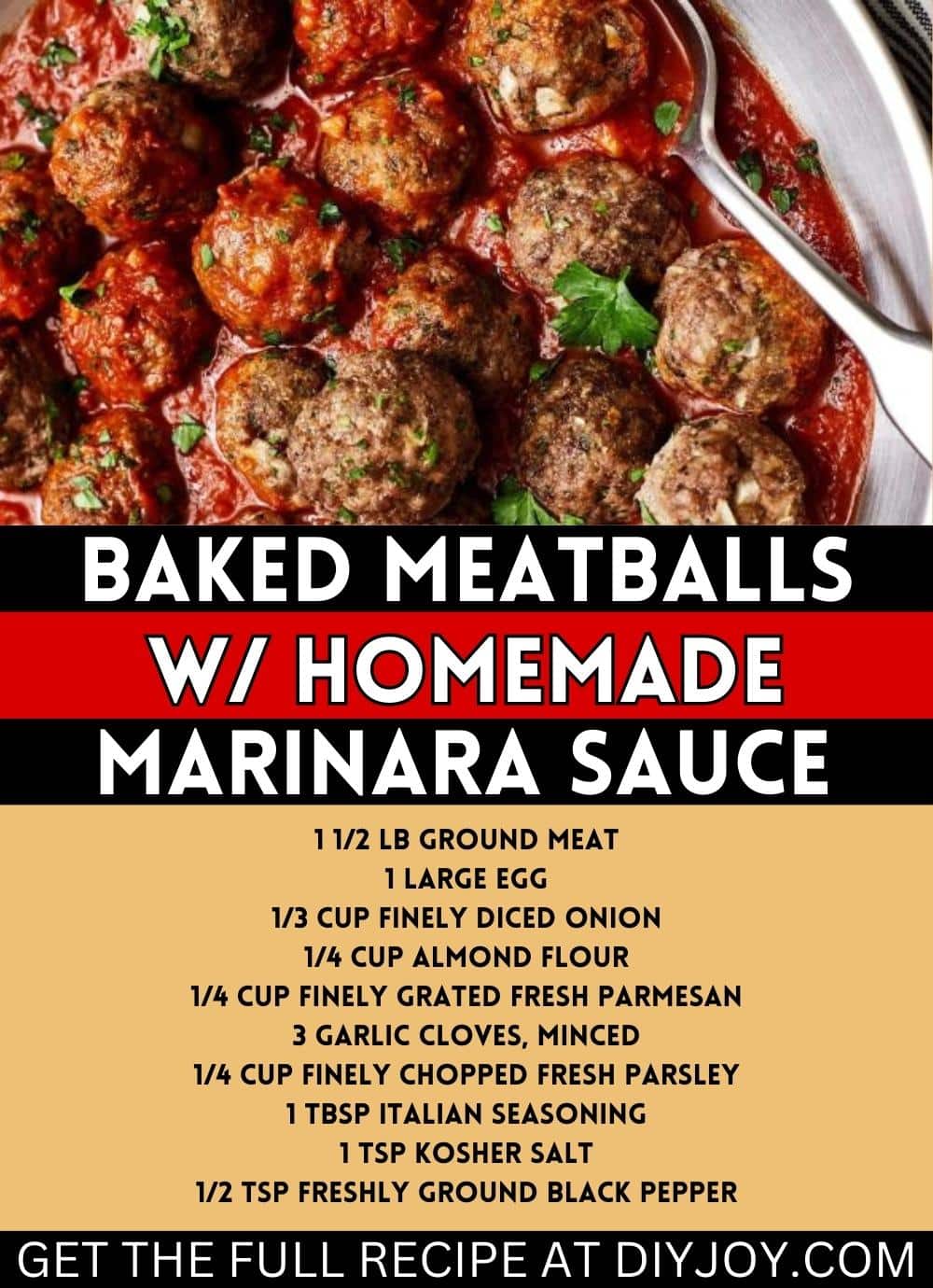 Baked Meatballs w/ Homemade Marinara Sauce