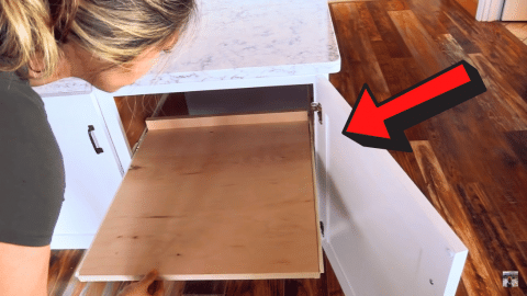 Convert Cabinet Shelves to Roll Outs for $10 | DIY Joy Projects and Crafts Ideas