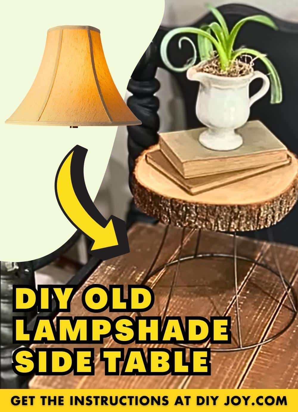 DIY Side Table Using an Old Lampshade