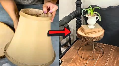 DIY Side Table Using an Old Lampshade | DIY Joy Projects and Crafts Ideas