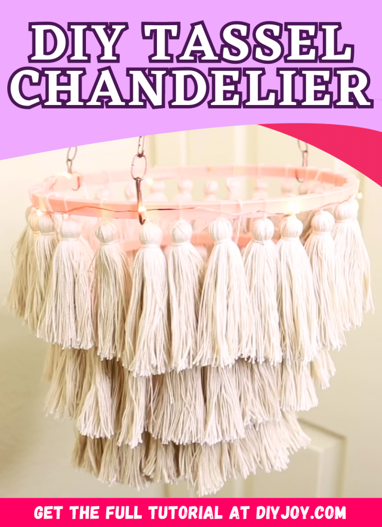 Easy Dollar Tree DIY Tassel Chandelier Tutorial