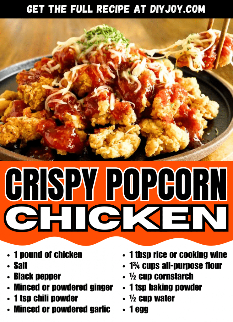 Easy-to-Make Crispy Popcorn Chicken with Sweet and Spicy Sauce - DIY Joy