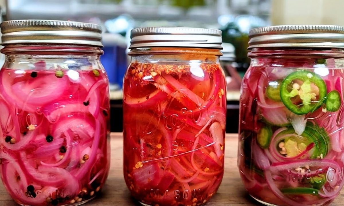 Pickled Red Onions and Cucumbers - Little Bites Of Joy