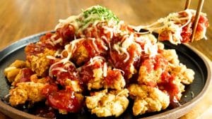 Easy-to-Make Crispy Popcorn Chicken with Sweet and Spicy Sauce