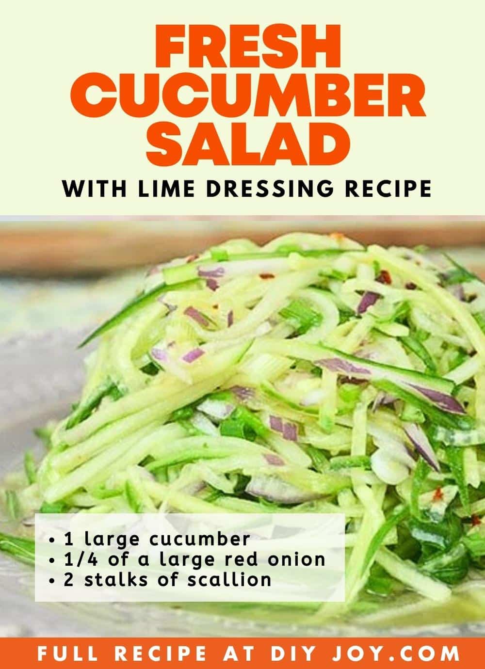 Fresh Cucumber Salad With Lime Dressing Recipe