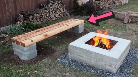 How to Make an Outdoor Concrete and Wood Bench | DIY Joy Projects and Crafts Ideas