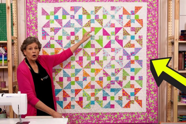 Learn How to Make a Pinwheel Frolic Quilt w Jenny Doan