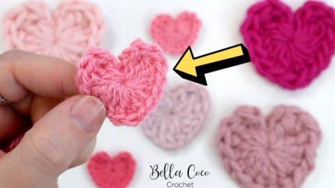 Learn the Easiest and Fastest Way to Crochet a Mini Heart | DIY Joy Projects and Crafts Ideas