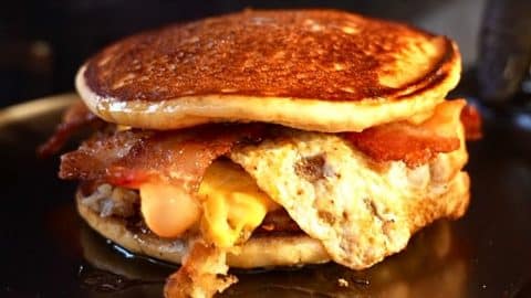 Loaded Breakfast Pancake Sandwich Recipe | DIY Joy Projects and Crafts Ideas