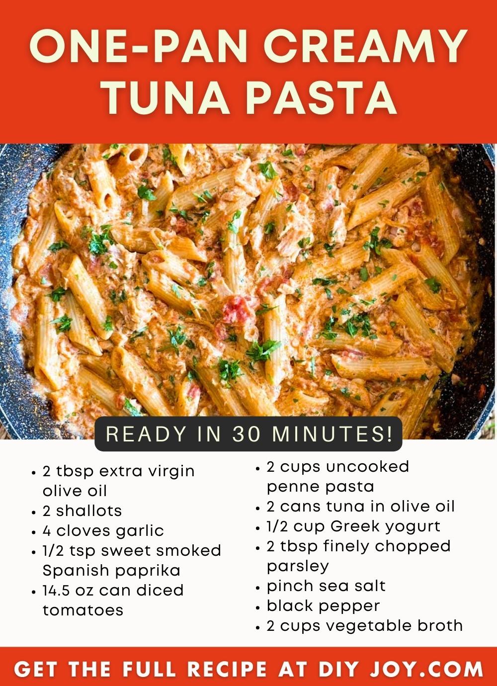 OnePan Creamy Tuna Pasta Ready in 30 Minutes