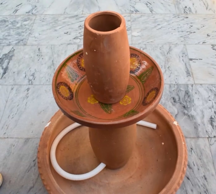 Super Easy DIY Water Fountain Using Terracotta Saucers Project
