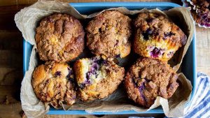 Bakery-Style Blueberry Muffins with Streusel Topping