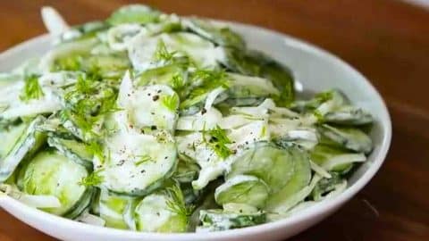 Creamy Cucumber Salad Recipe | DIY Joy Projects and Crafts Ideas
