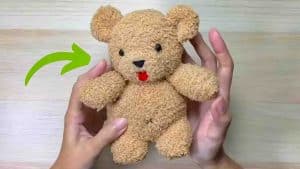 DIY Teddy Bear Plushie Using Old Socks