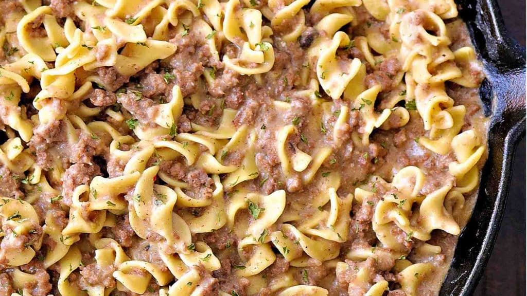 Ground Beef Stroganoff with Cream of Mushroom Recipe
