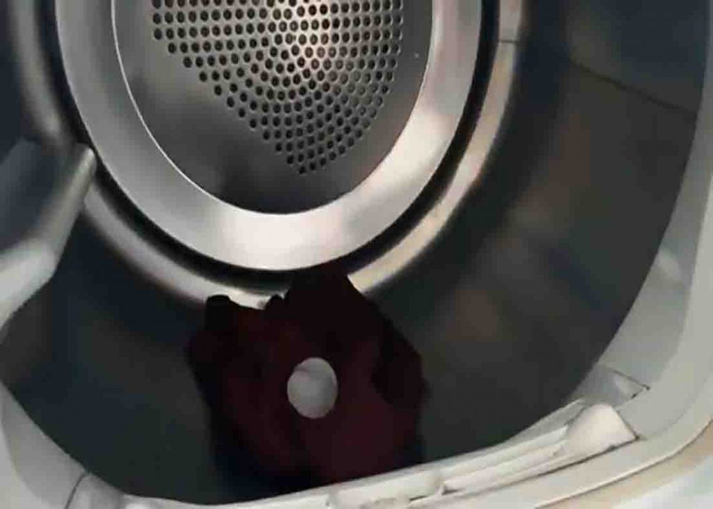 Placing some ice cubes on the dryer for a wrinkle-free clothes