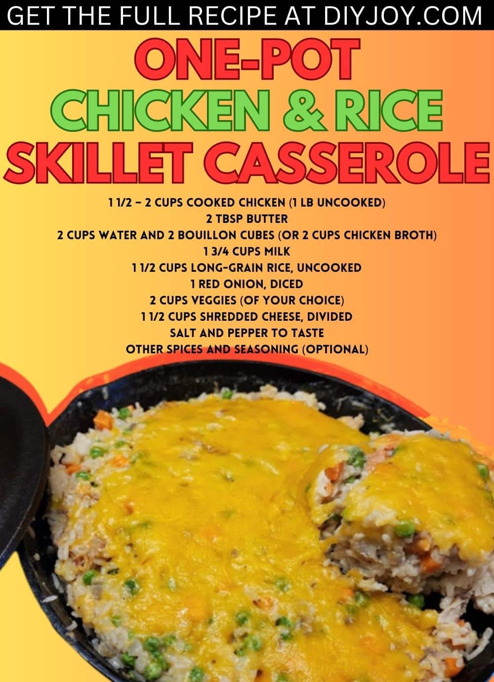 One-Pot Creamy Chicken and Rice Skillet Casserole