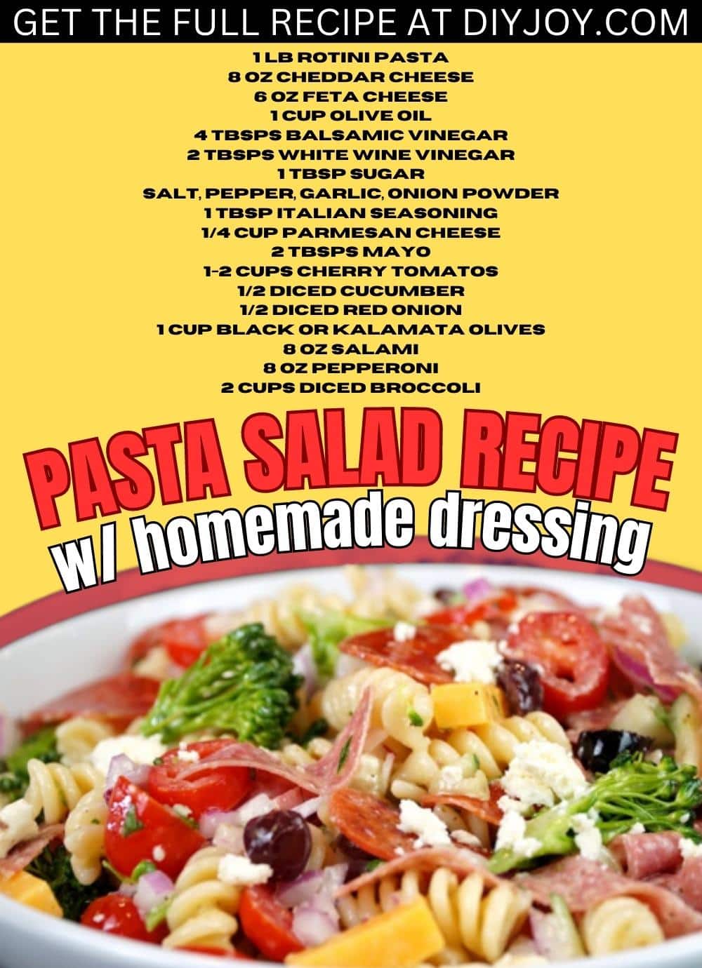 Pasta Salad w/ Homemade Dressing Recipe