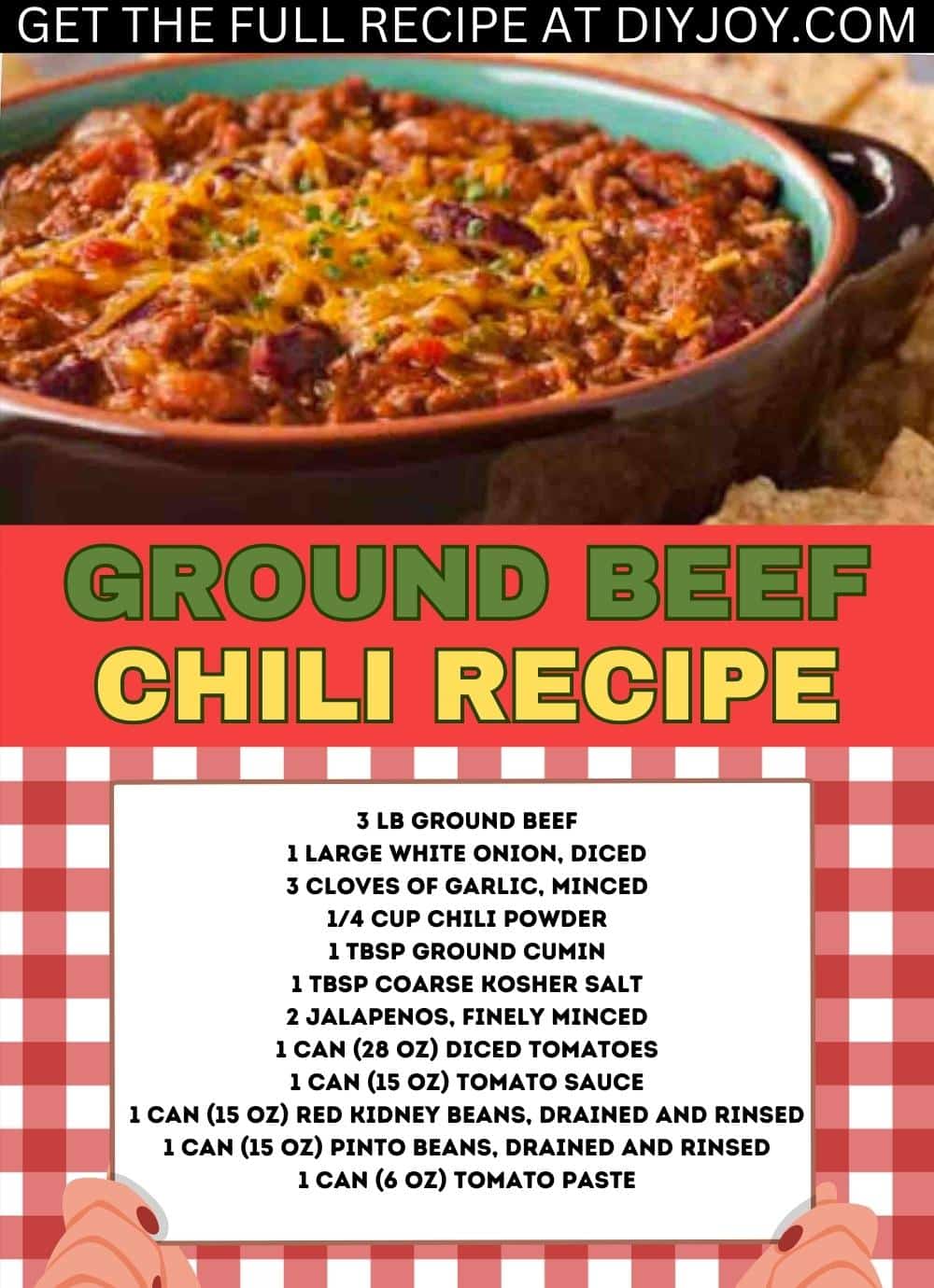 Easy Ground Beef Chili Recipe