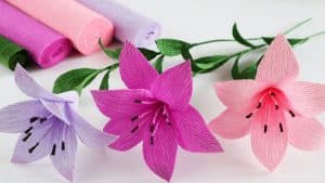 DIY Lily Crepe Paper Flowers
