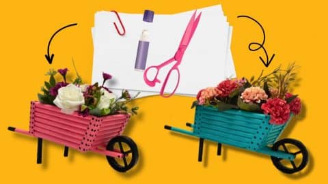 DIY Mini Wheelbarrow Decor Using Paper | DIY Joy Projects and Crafts Ideas