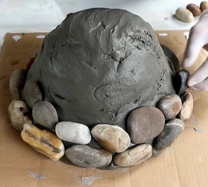 DIY stone flower pots easy at home, Project craft with pebbles