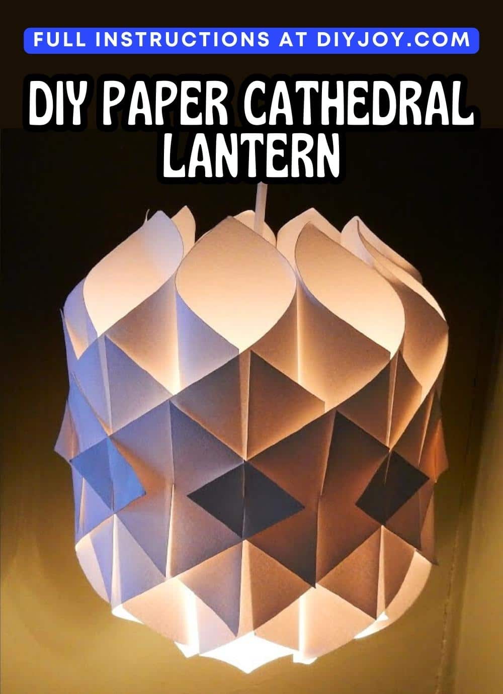 DIY paper lamp/lantern (Cathedral light) - how to make a pendant light out  of paper - EzyCraft 