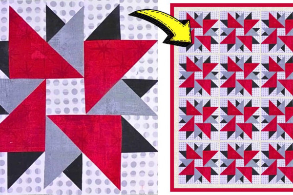 Easy Double Aster Quilt Block Tutorial (with Free Pattern)