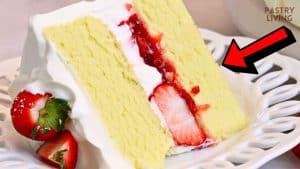 Easy & Fluffy Strawberry Cream Chiffon Cake Recipe