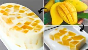 Easy No-Bake Mango Jelly Pudding Dessert Recipe