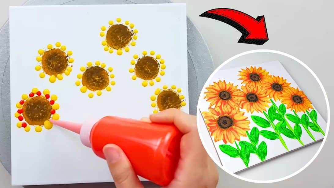 Jednoduchá technika maľovania slnečnice pre začiatočníkov