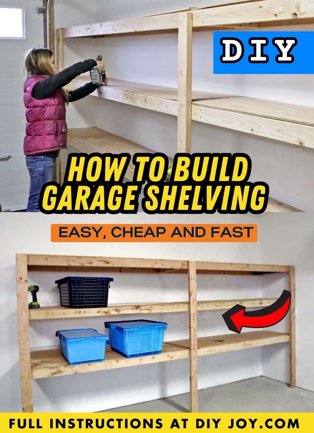 Easy DIY Garage Shelving 