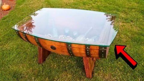 How to Build a Repurposed DIY Wine Barrel Coffee Table | DIY Joy Projects and Crafts Ideas