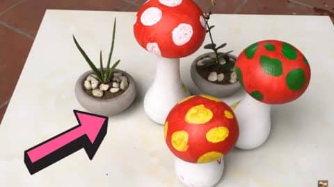 How to Make Cement Mushroom Decor | DIY Joy Projects and Crafts Ideas